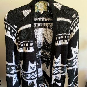 Element thick patterned cardigan